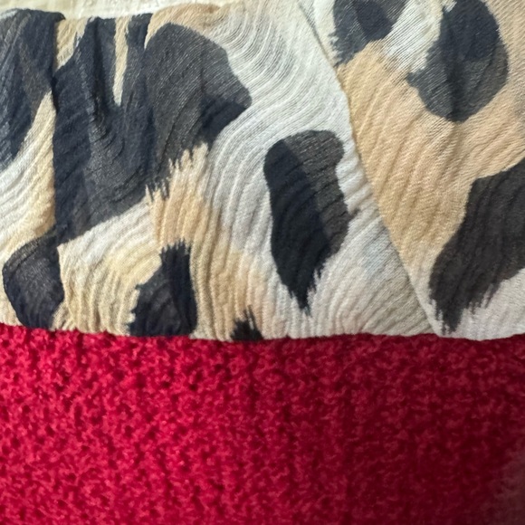 St John 2 Red Women's Jacket with Animal Print Trim - Picture 4 of 12